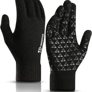 TRENDOUX WINTER GLOVES FOR MEN WOMEN - UPGRADED TOUCH SCREEN COLD WEATHER THERMAL WARM KNIT GLOVE FOR RUNNING DRIVING HIKING