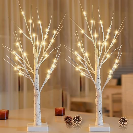 Home decorations Lighted Birch tree