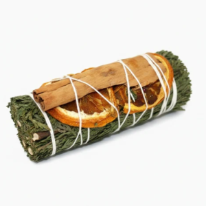 Cedar, Orange & Cinnamon Smudge Stick – 4 Inch Aromatic Bundle