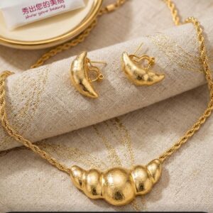 Sunbelle Chain and Earring Dainty Chain Necklace Non-Tarnish Gold